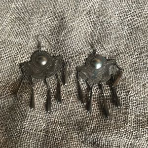 Silver brass India dangle earrings